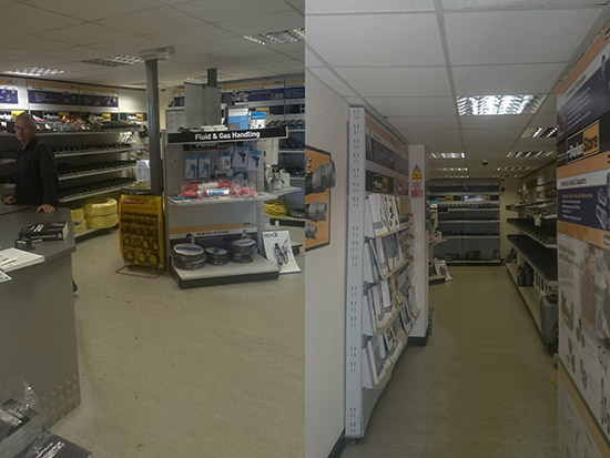 Trade Counter LED Lighting Case Study - Before